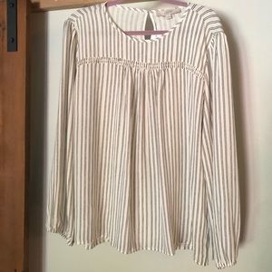 Pinstripe long sleeve blouse